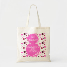 Bolso De Tela Pink polka dot baby shower