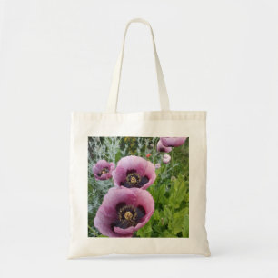Bolso De Tela Pink Purple Poppies Mauve Purple Flowers Floral