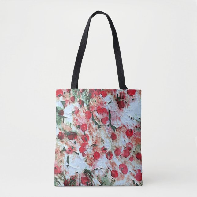 Bolso De Tela Pink Red Dirty Polka Dot Grunge Decay (Anverso)