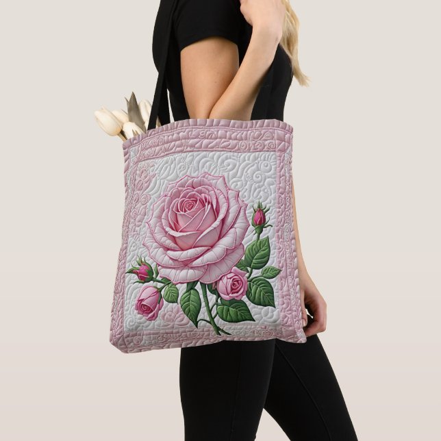 Bolso De Tela Pink Rose Quilt (Detalle)