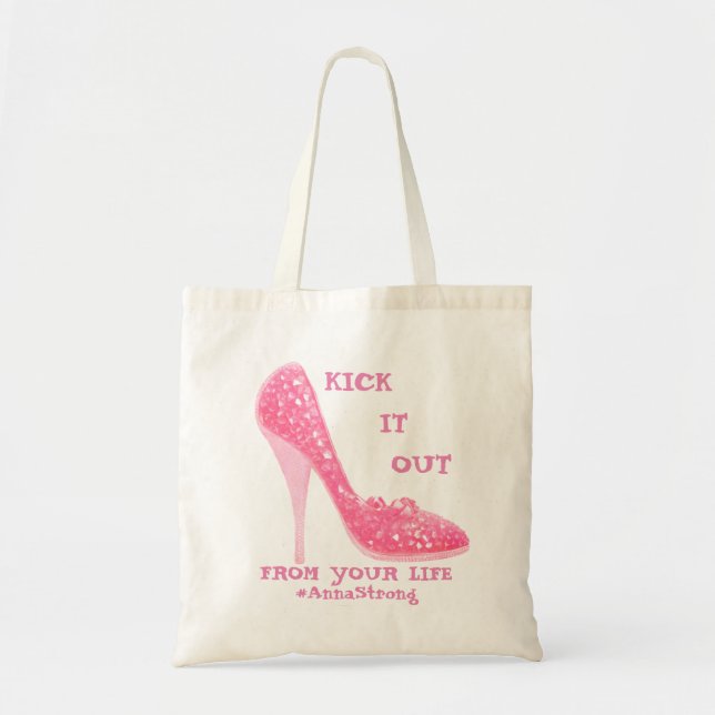 Bolso De Tela Pink Stiletto Diamonds Shoast Breast Cancer Advoca (Frente)