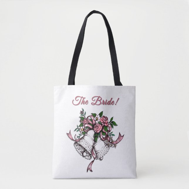 Bolso De Tela Pink Wedding Bells The Bride (Anverso)