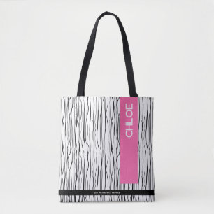 Bolso De Tela Pink y Black Personalizados de moda