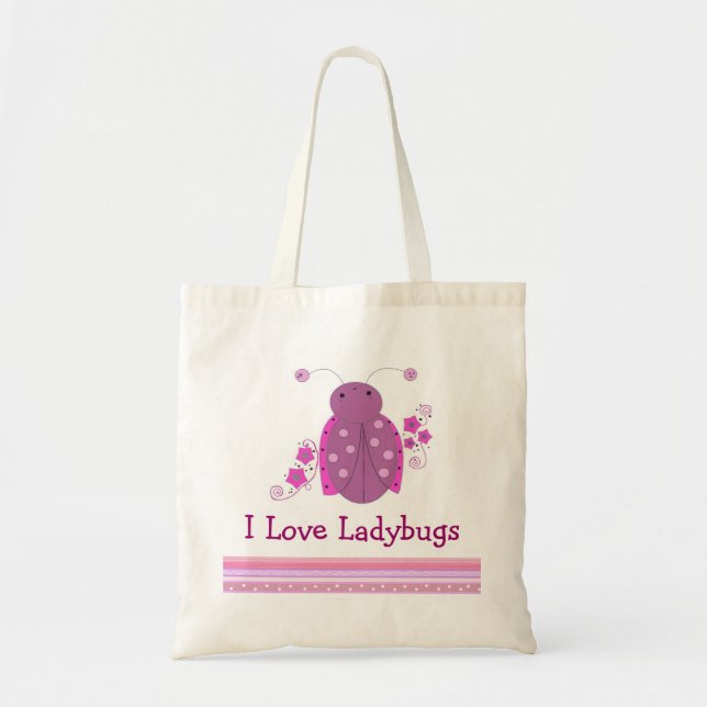 Bolso De Tela Pink y Purple Ladybug (Frente)