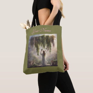 Bolso De Tela Pink y Sage Etéreo Hierbas secado cottagecore