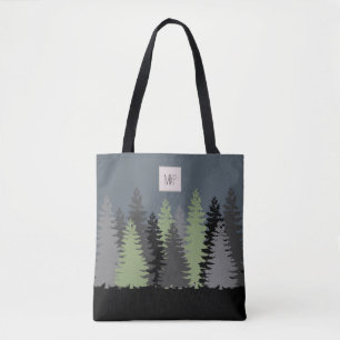 Bolso De Tela Pinos boscosos con monograma