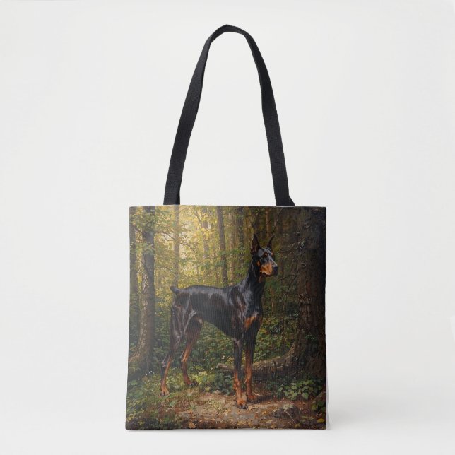 Bolso De Tela Pinscher Doberman (Anverso)