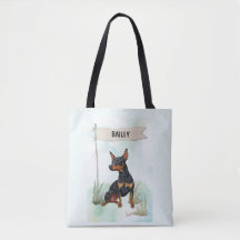 Pinscher Miniatura Acuarela Perro Personalizado