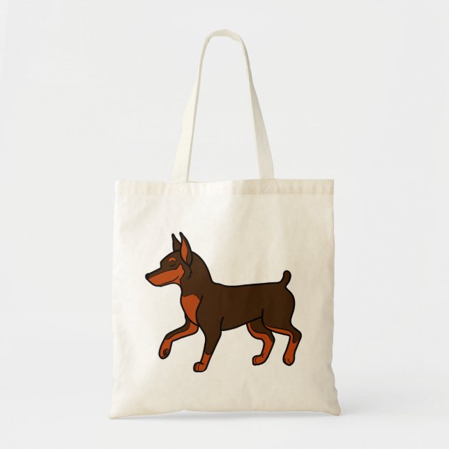 Bolso De Tela Pinscher miniatura del chocolate (Frente)