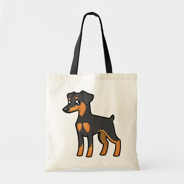 Bolso De Tela Pinscher miniatura del dibujo animado/Manchester (Frente)