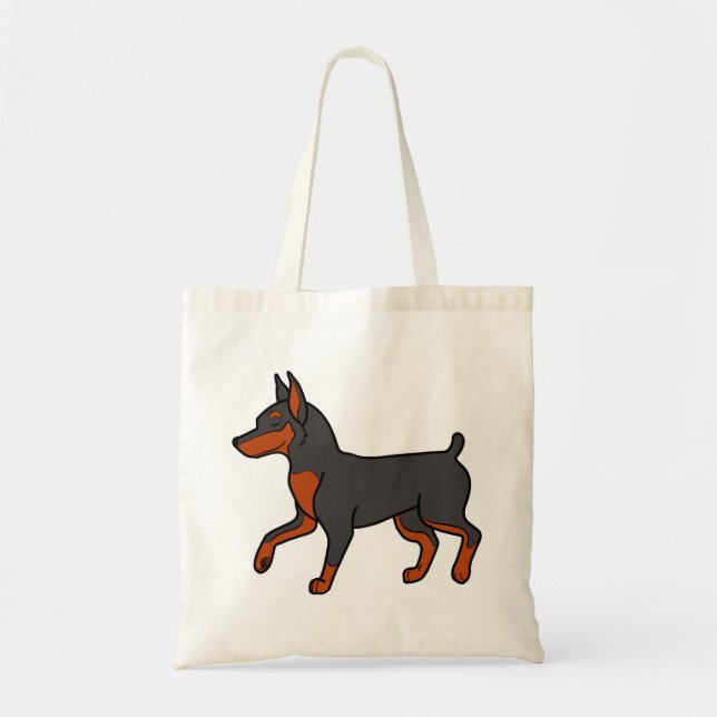 Bolso De Tela Pinscher miniatura negro (Frente)