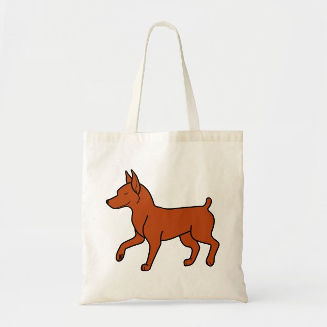 Bolso De Tela Pinscher miniatura rojo (Frente)