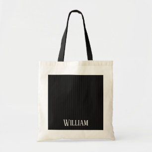 Bolso De Tela Pinstripes negras personalizadas