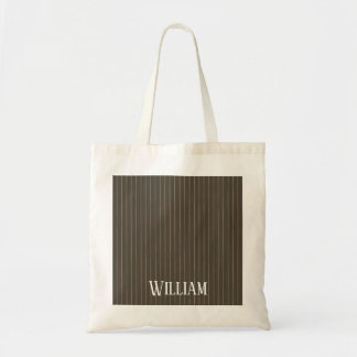 Bolso De Tela Pinstripes retro castaño personalizado
