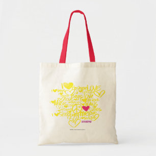 Bolso De Tela Pintada magenta/amarillo