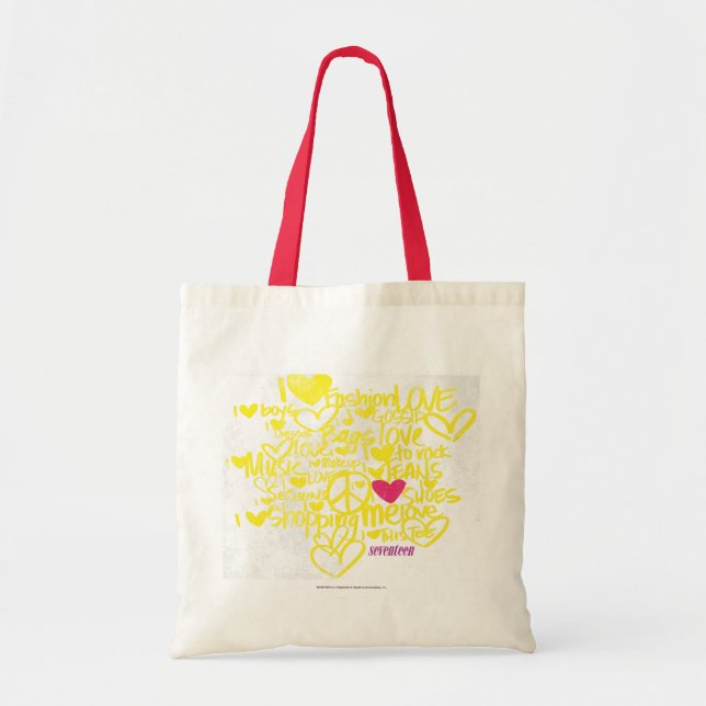Bolso De Tela Pintada magenta/amarillo (Frente)