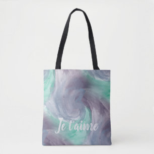 Bolso De Tela Pintada morada de color morado verde páintero en a