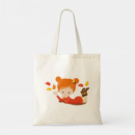 Bolso De Tela Pintado a mano Chica Adorable Otumn Tote Bag