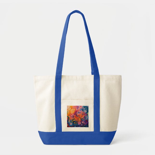 Bolso De Tela Pintado de aceite de Swichedelic Swirls (Frente)
