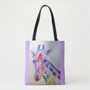 Bolso De Tela Pintado de color agua jirafa de los amantes de los