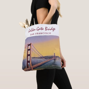 Bolso De Tela Pintado de época del puente Golden Gate de San Fra