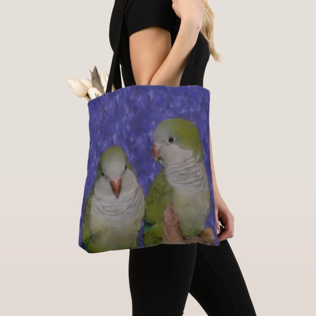 Bolso De Tela Pintado de fotos de Baby Quaker Parrot Parrot (Detalle)