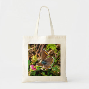 Bolso De Tela Pintado de poliommatus Icarus de mariposa azul com