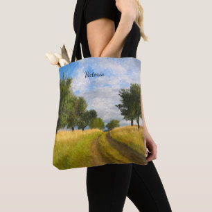 Bolso De Tela Pintado de ruta de país personalizado