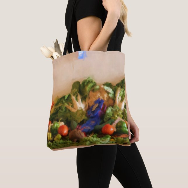 Bolso De Tela Pintado del Pastel de Vegetales del Premio Razonab (Detalle)