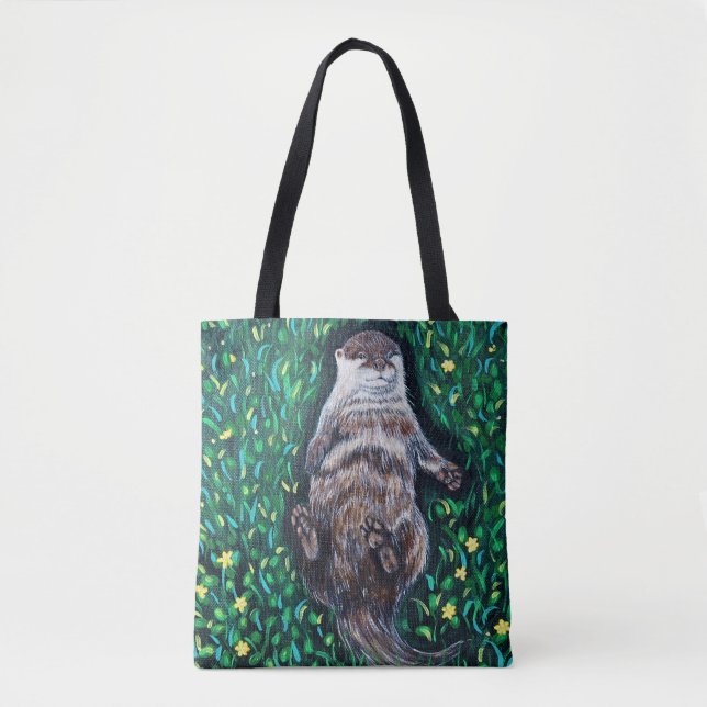 Bolso De Tela Pintado relajado de Otter River (Anverso)
