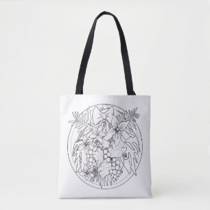 Bolso De Tela Pintar la imagen uno mismo un patrón tropical