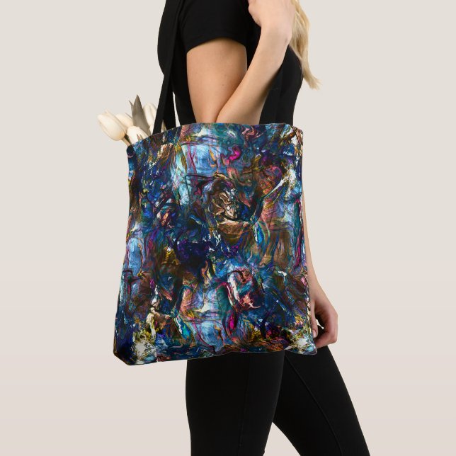 Bolso De Tela 'Pintas pesadas' manchadas que se superponen en co (Detalle)