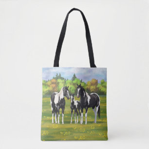 Bolso De Tela Pinto Negro Pintando Cuatrillos De Hornos En Paste