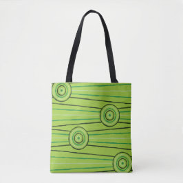 Bolso De Tela Pintura aborigen de líneas y círculos