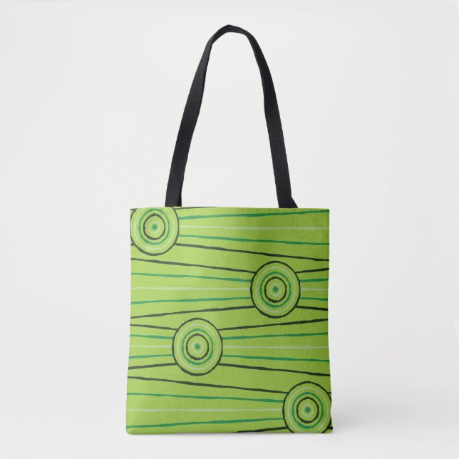 Bolso De Tela Pintura aborigen de líneas y círculos (Anverso)