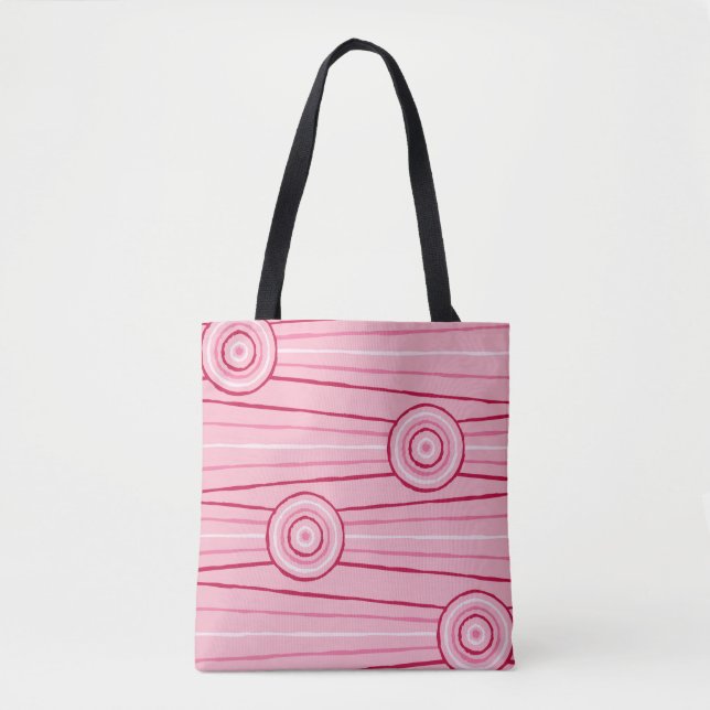 Bolso De Tela Pintura aborigen de líneas y círculos (Anverso)