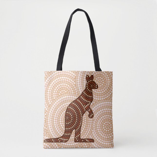 Bolso De Tela Pintura aborigen del punto del canguro (Anverso)