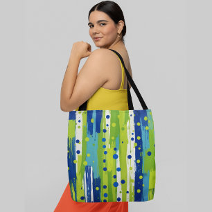Bolso De Tela Pintura abstracta con rayas verticales