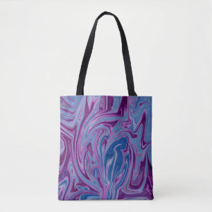 Bolso De Tela Pintura abstracta púrpura y azul