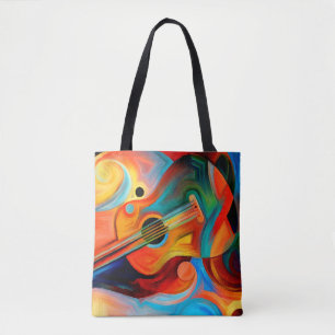Bolso De Tela Pintura abstracta sobre el tema de la música y el