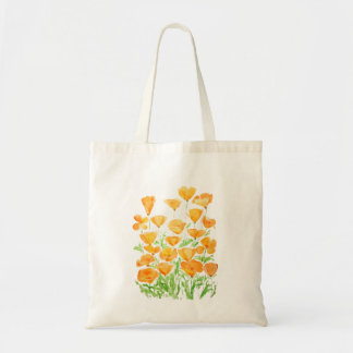 Bolso De Tela pintura acuarela de adormidera de naranja Californ
