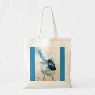 Bolso De Tela Pintura Acuarela de Carricero Azul Aves Australian