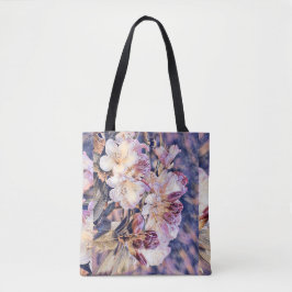 Bolso De Tela Pintura acuarela de una flor de azeea morada