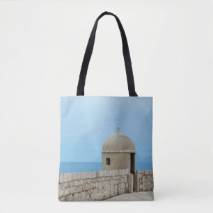 Bolso De Tela Pintura acuarela del muro de la ciudad de Dubrovni