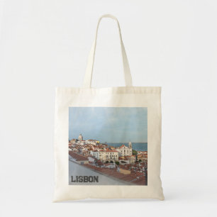 Bolso De Tela Pintura acuática del barrio de Alfama en Lisboa