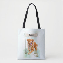 Pintura al aguarela del perro Retriever de Nueva E