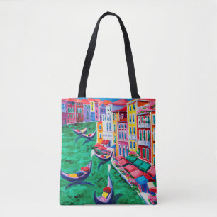 Bolso De Tela pintura al óleo de la bella Venecia, Italia sobre