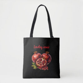 Bolso De Tela Pintura al óleo roja rica de granada estética eleg