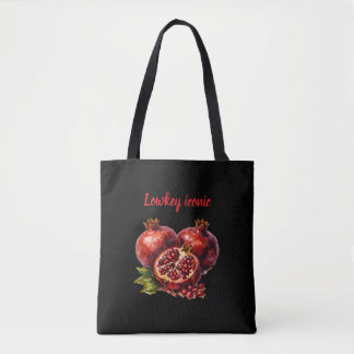 Bolso De Tela Pintura al óleo roja rica de granada estética eleg