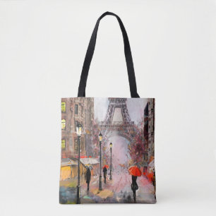 Bolso De Tela pintura al óleo sobre lienzo, vistas a la calle de